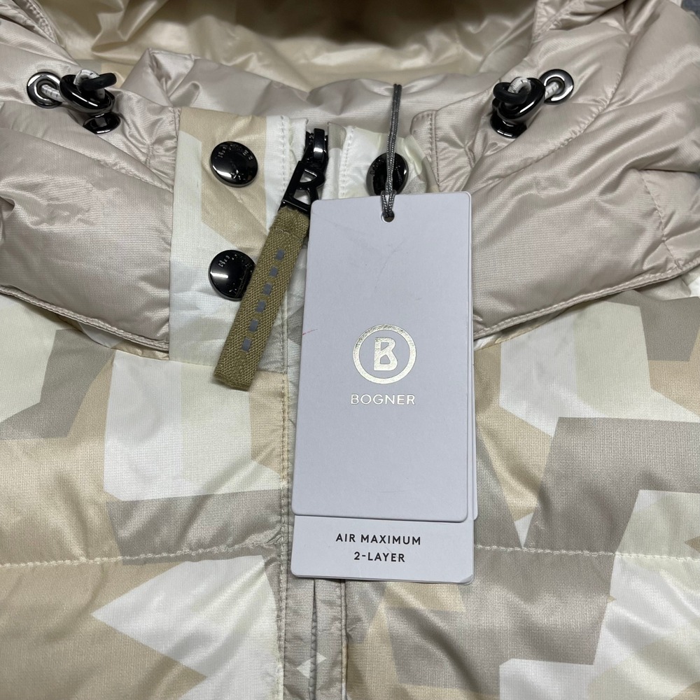 Bogner CARRY-D Jacket Womens XL Beige 750 Down Ski Geometric Luxury Waterproof - Picture 14 of 16